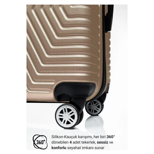G&D Polo Suitcase Abs Gold Kabin Boy Valiz 600.06-K - Görsel 3