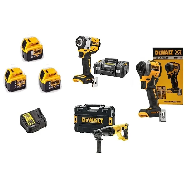 Dewalt Dcf922 Somun Sıkma + Dcf850n Vidalama Dch133n 3 Akülü 4 Ah Elektrikli El Aletleri Seti - Görsel 2