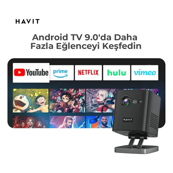 Havit Pj218 Pro Ruby 180 Lümen Wi-Fi Android Taşınabilir Projeksiyon Cihazı - Görsel 4