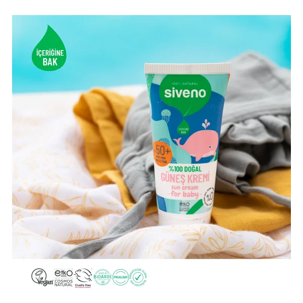 Siveno Doğal 50 Ml 50 Faktör Bebek Güneş Kremi - Görsel 5