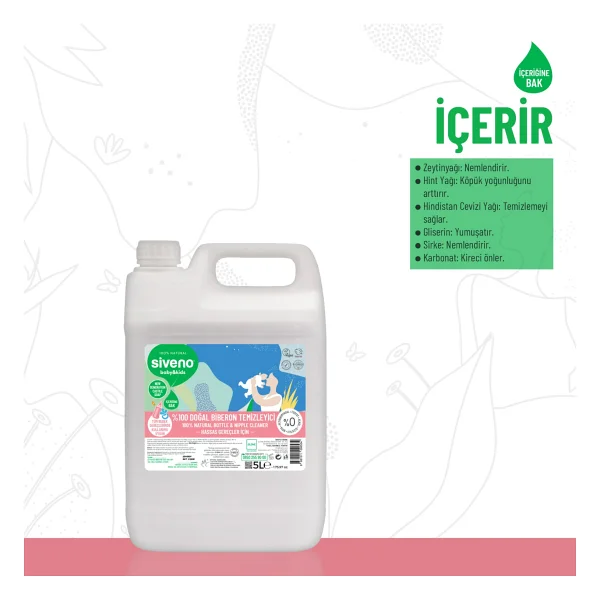 Siveno Baby Doğal Emzik Ve Biberon Temizleyici 5000 Ml - Görsel 4