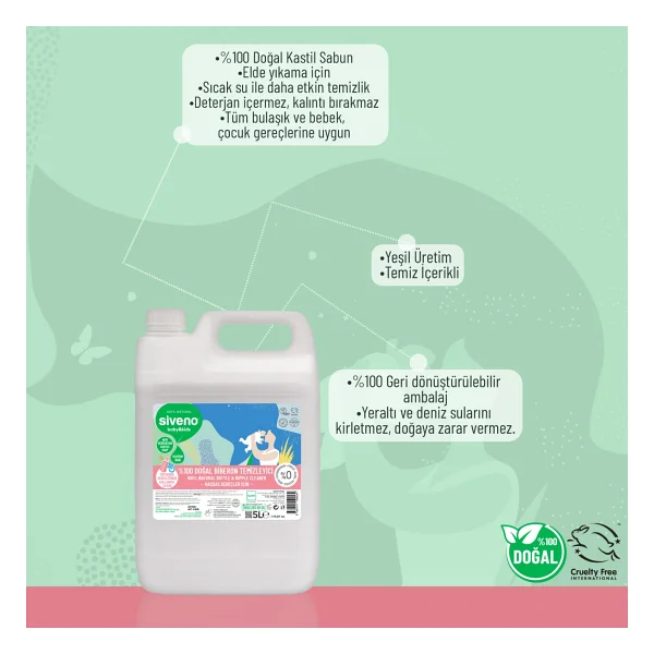 Siveno Baby Doğal Emzik Ve Biberon Temizleyici 5000 Ml - Görsel 6