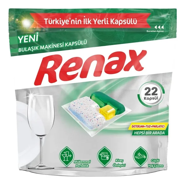 Renax Hepsi Bir Arada Bulaşık Makinesi Tableti 22'li 12 Adet - Görsel 2