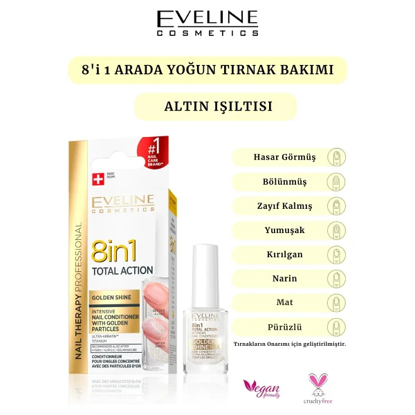 Eveline Cosmetics Total Action 8 İn 1 Intensive Nail Conditioner 12 Ml - Görsel 9