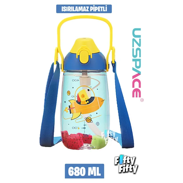 Uzspace 2202 680 Ml Tritan Pipetli Çocuk Matarası - Görsel 8