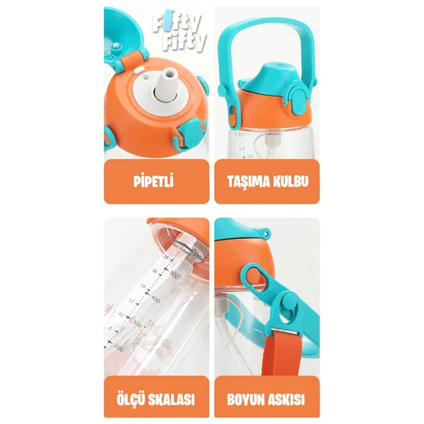 Uzspace 2202 680 Ml Tritan Pipetli Çocuk Matarası - Görsel 3