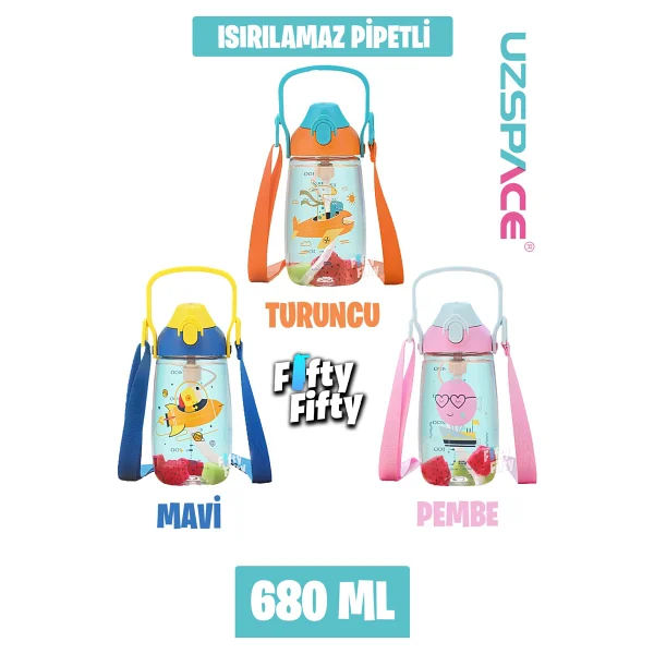 Uzspace 2202 680 Ml Tritan Pipetli Çocuk Matarası - Görsel 6