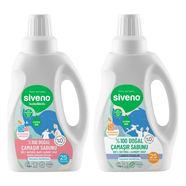 Siveno %100 Doğal Çamaşır Sabunu & Bebek Çamaşır Sabunu Kendinden Yumuşatıcılı Bitkisel Deterjan Konsantre Vegan 750 Ml Set - Görsel 8