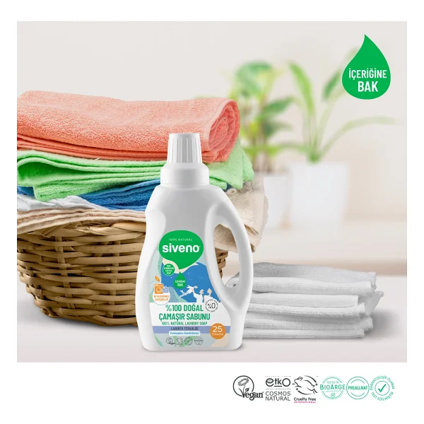 Siveno %100 Doğal Çamaşır Sabunu & Bebek Çamaşır Sabunu Kendinden Yumuşatıcılı Bitkisel Deterjan Konsantre Vegan 750 Ml Set - Görsel 5