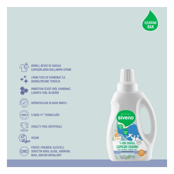 Siveno %100 Doğal Çamaşır Sabunu & Bebek Çamaşır Sabunu Kendinden Yumuşatıcılı Bitkisel Deterjan Konsantre Vegan 750 Ml Set - Görsel 7