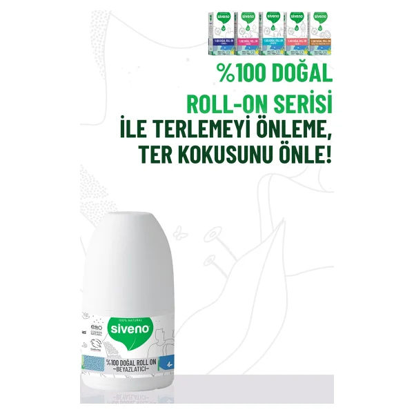 Siveno %100 Doğal Beyazlatıcı 2 Adet 50 Ml Kadın Roll-On Deodorant - Görsel 6