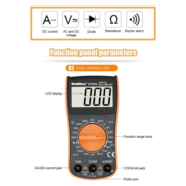 Wellhise Vc830l Multimetre - Görsel 4