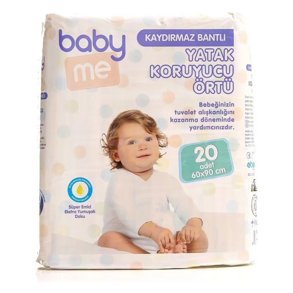 Baby&Me Kaydırmaz Bantlı 60x90 Cm 20'li Yatak Koruyucu Örtü - Görsel 6