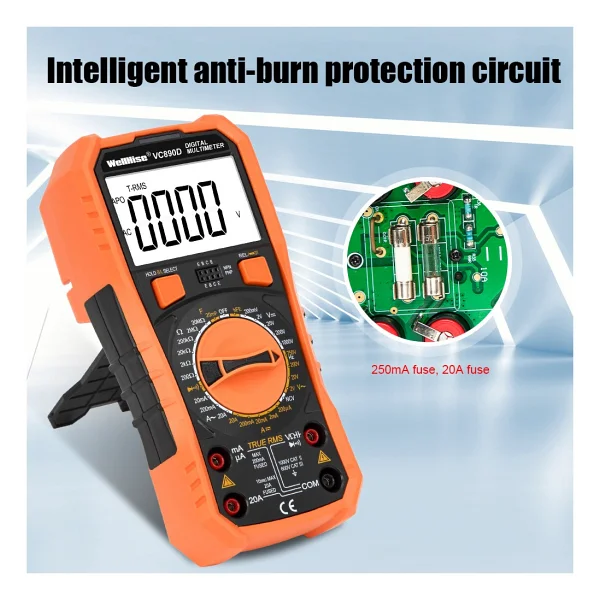 Wellhise VC890D Ölçü Aleti Multimetre Avometre Nvc Işıklı Ekran El Feneri True Rms - Görsel 10