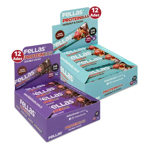 Fellas Protein Bar (32 G) Süper İkili Kutu - 24 Adet (Duble Kakaolu X 12 + Fındıklı Ve Kakaolu X 12) - Görsel 10