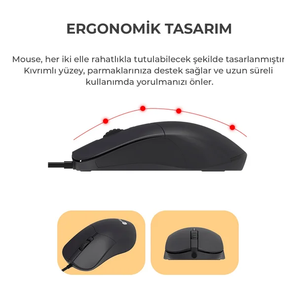 Lenovo Lecoo Cm101 Siyah Kablolu Klavye Mouse Seti - Görsel 3