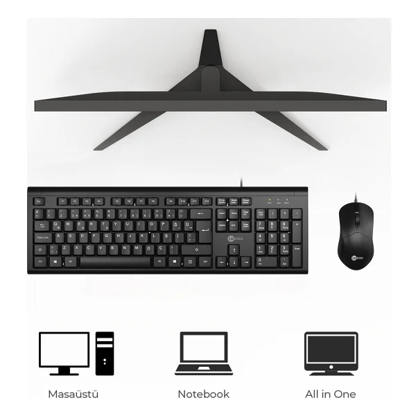 Lenovo Lecoo Cm101 Siyah Kablolu Klavye Mouse Seti - Görsel 4