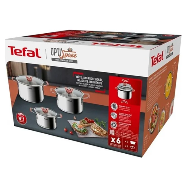 Tefal Optispace 6 Parça Çelik Tencere Seti - Görsel 2