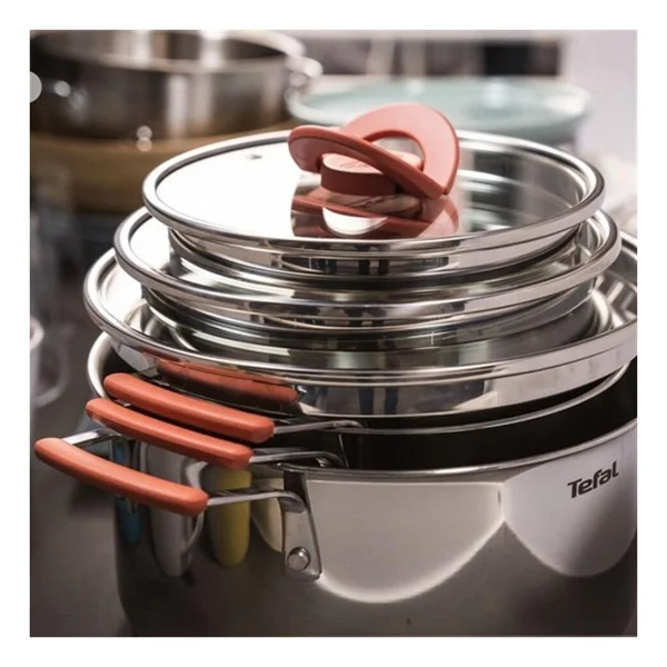 Tefal Optispace 6 Parça Çelik Tencere Seti - Görsel 4