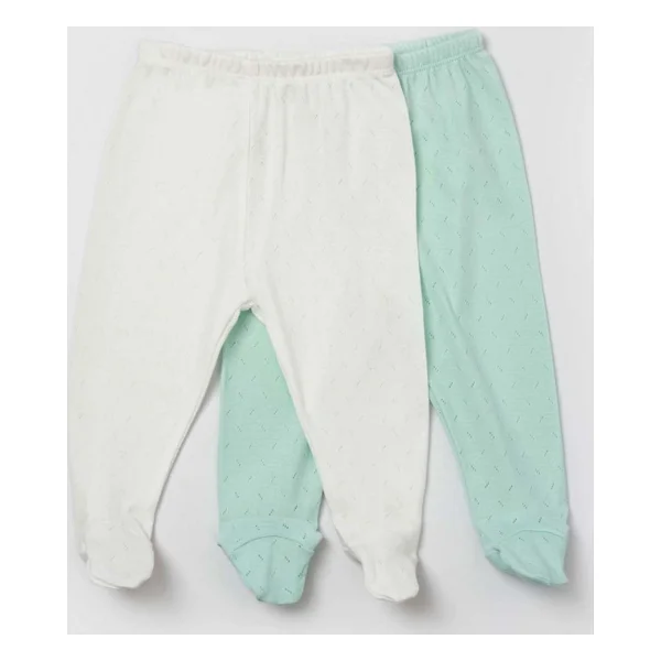 Bibaby Jakarlı 2'li Bebek Pantolonu 57911 Pembe-Ekru 6-9 Ay - Görsel 7