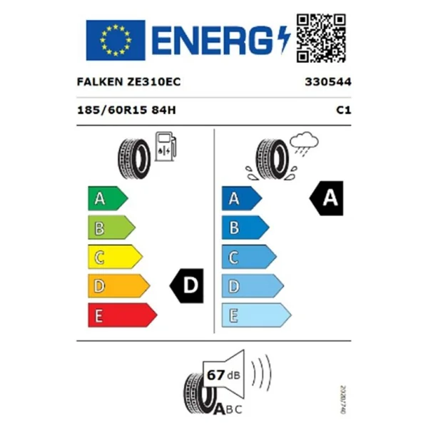 Falken Ziex ZE310 Ecorun 185/60 R15 84H Yaz Lastiği - Görsel 2