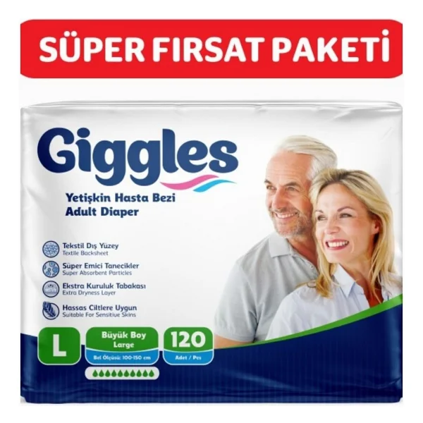 Giggles Belbantlı Büyük Boy L 30'lu 4 Adet Hasta Bezi - Görsel 4