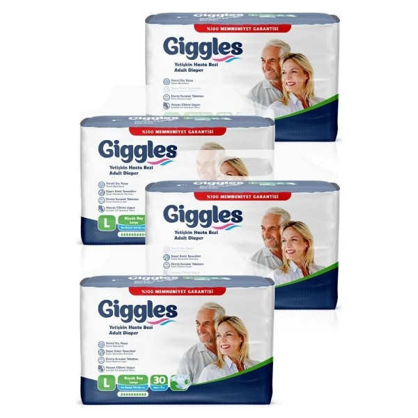 Giggles Belbantlı Büyük Boy L 30'lu 4 Adet Hasta Bezi - Görsel 2