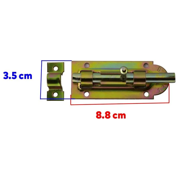 Badem10 Mavzer Sürgü No:6 Kilit Kadmiyum 35x88 Mm Kapı Pencere Emniyet Mandalı Kilidi - Görsel 8