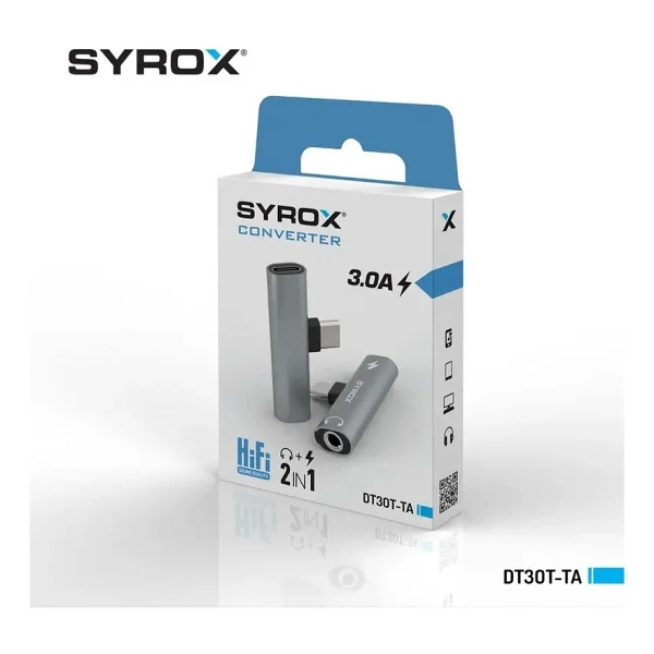 Syrox Dt30t-Ta Type-C To Aux Dönüştürücü - Görsel 3