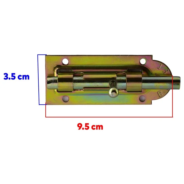 Badem10 Mavzer Sürgü No:8 Kilit Kadmiyum 35x95 Mm Kapı Pencere Emniyet Mandalı Kilidi - Görsel 2