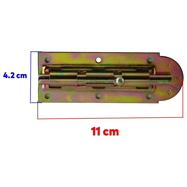 Badem10 Mavzer Sürgü No:10 Kilit Kadmiyum 42x110 Mm Kapı Pencere Emniyet Mandalı Kilidi - Görsel 3