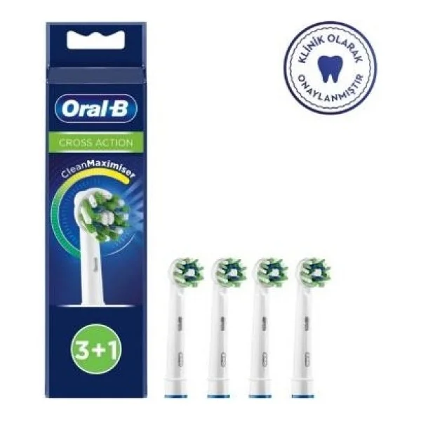 Oral-B Cross Action Orta Sert Diş Fırçası Yedek Başlık 4'lü Set Beyaz Tüm Elektrikli Modellerle Uyumlu - Görsel 7