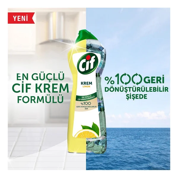 Cif Cleanboost Krem Temizleyici Limon 750 Ml 3'lü - Görsel 3
