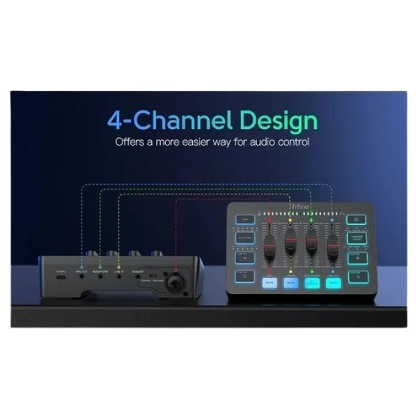 Fifine Ampligame Sc3 USB Gaming Ses Mikseri - Görsel 2