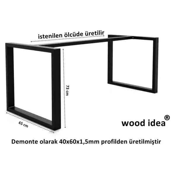 Wood İdea Premium Metal Salon Yemek Masa Ayağı - Görsel 5