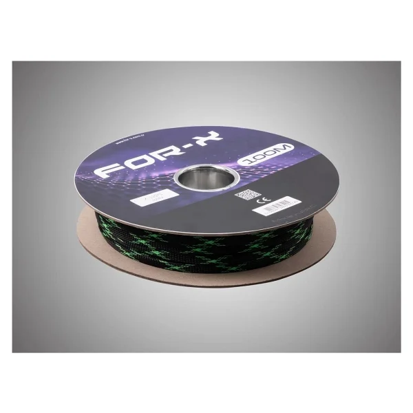For-X Kablo Çorabı 20mm - For-X 20mm Yeşil Siyah Amfi Kablo Toplayıcı - 1 Metre - Görsel 2