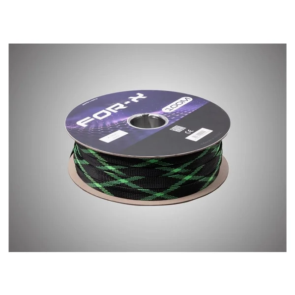 For-X Kablo Çorabı 10mm - For-X 10mm Yeşil Siyah Amfi Kablo Toplayıcı - 1 Metre - Görsel 2