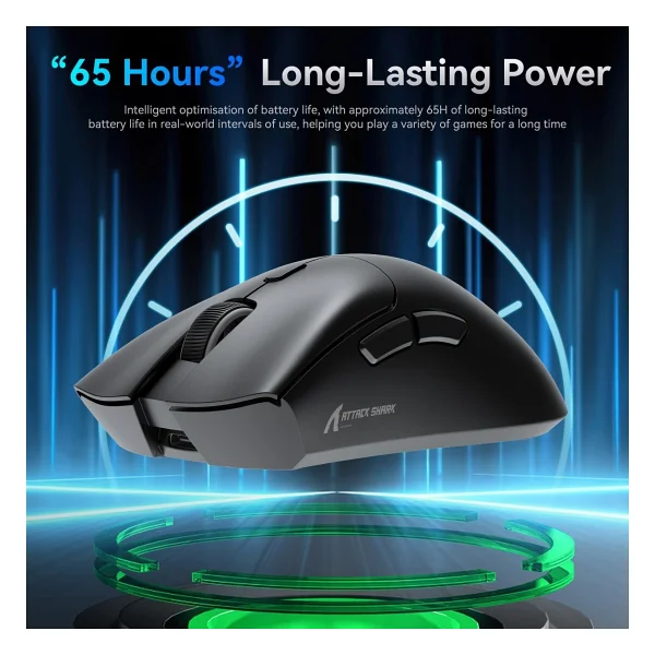 Attack Shark R1 Superlight Siyah Optik Kablolu/Kablosuz Oyuncu Mouse - Görsel 5