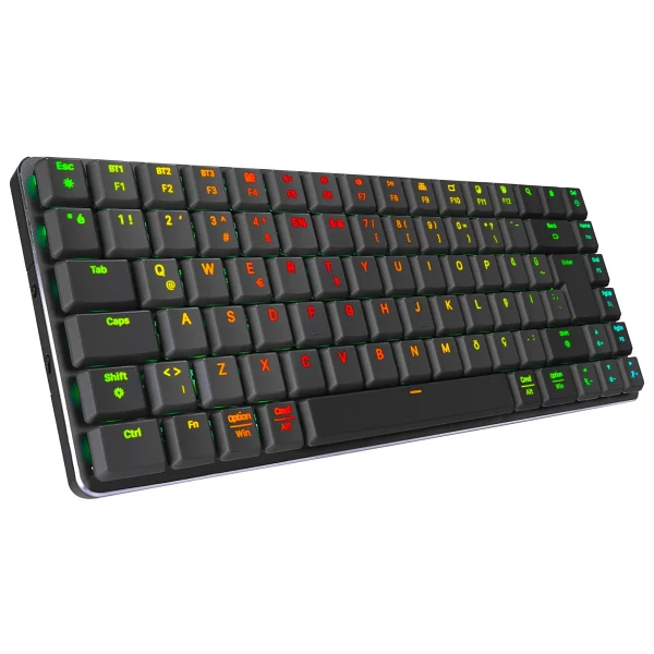 Rampage W-Granite RGB TKL Red Switch Kablolu/Kablosuz Mekanik Oyuncu Klavyesi - Görsel 2