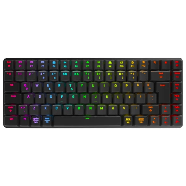Rampage W-Granite RGB TKL Red Switch Kablolu/Kablosuz Mekanik Oyuncu Klavyesi - Görsel 3