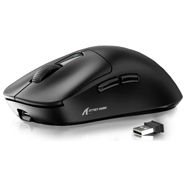 Attack Shark X3 Pro Siyah Şarjlı Makrolu Ergonomik Optik Kablosuz Oyuncu Mouse - Görsel 3