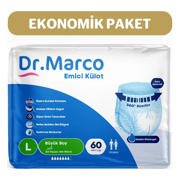Dr. Marco Emici Külot Orta Boy M 30'lu 2 Adet Hasta Bezi - Görsel 5