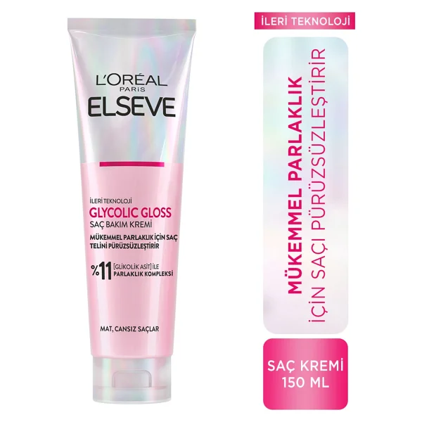 L'Oreal Paris Elseve Glycolic Gloss Mükemmel Parlaklık için 150 ml Saç Kremi - Görsel 3