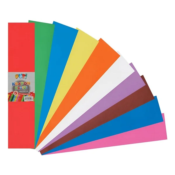 Puti Krapon Kağıdı 50x200 Cm 10'lu Paket Karışık Renk - Görsel 3