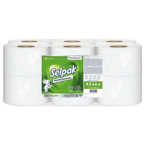 Selpak Professional Recycled Jumbo 150 M 12'li Tuvalet Kağıdı - Görsel 3