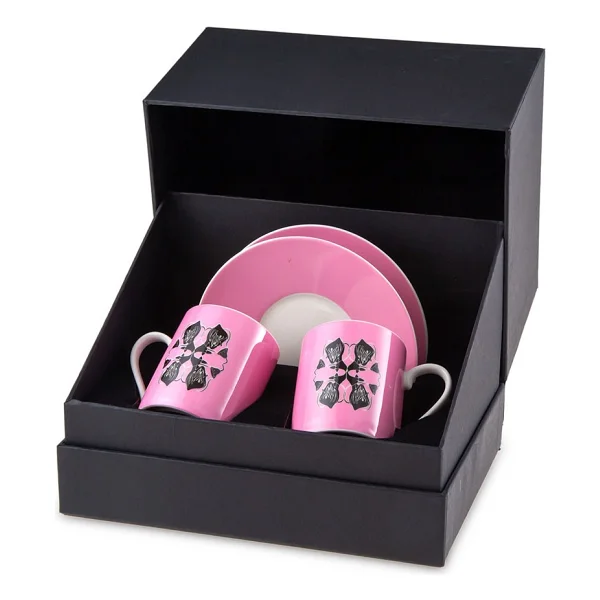 Jumbo X İstanbul Modern Horasan-İsimsiz Pembe 2 Kişilik Kahve Fincan Takımı - Görsel 4