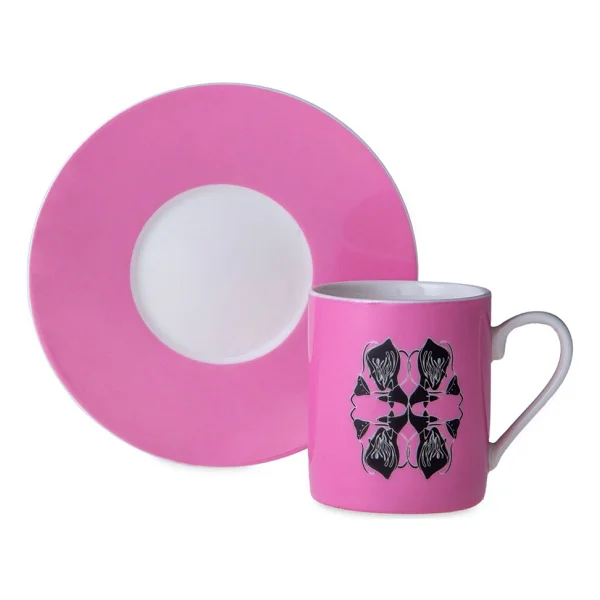 Jumbo X İstanbul Modern Horasan-İsimsiz Pembe 2 Kişilik Kahve Fincan Takımı - Görsel 5