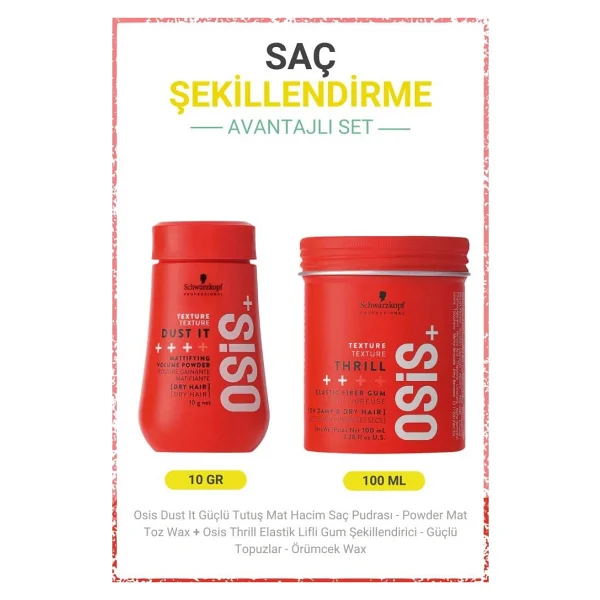 Osis Dust It Güçlü Tutuş Mat Hacim Saç Pudrası 10g + Thrill Elastik Lifli Gum Şekillendirici 100ml - Görsel 6