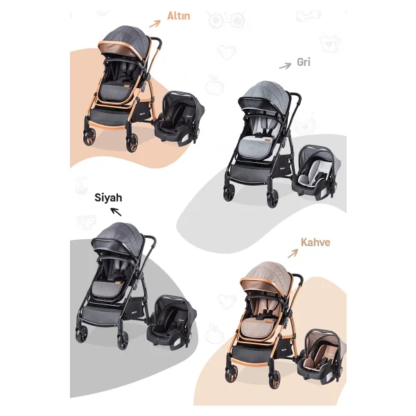 Baby Care Bc-315 Safari Pro Siyah Travel Sistem Bebek Arabası - Görsel 10
