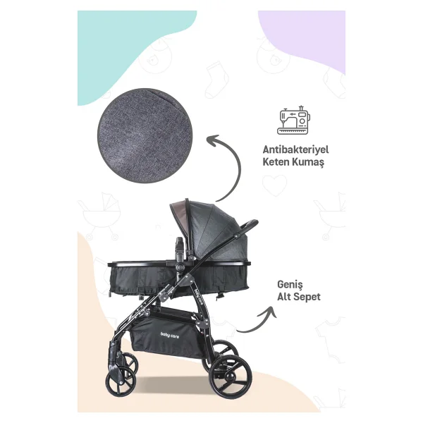 Baby Care Bc-315 Safari Pro Kahverengi Travel Sistem Bebek Arabası - Görsel 8